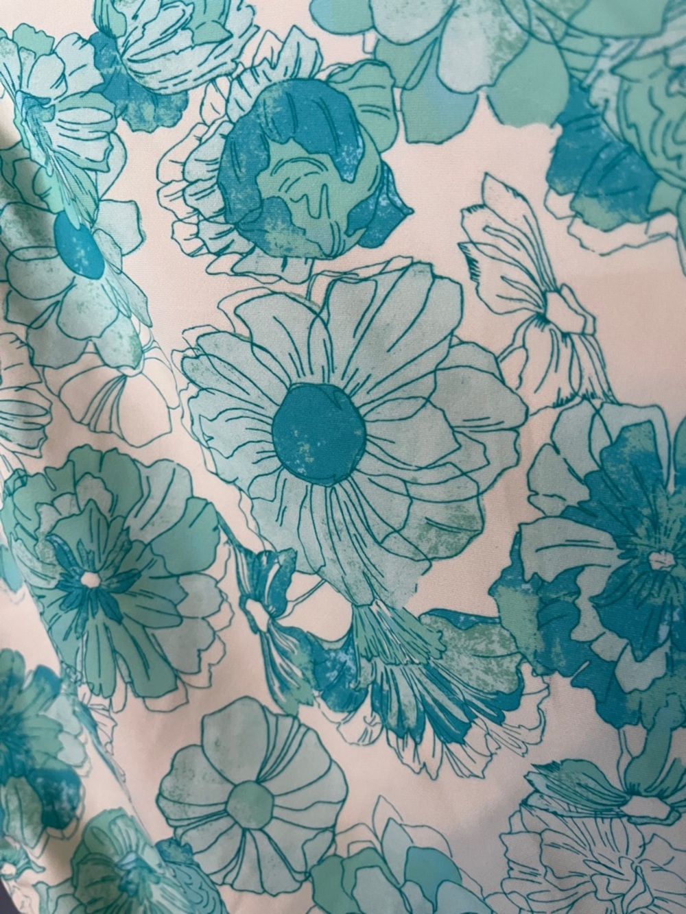 NWT Shade & Shore White & Aqua Floral Off-Shoulder Ruffle Swimsuit- 1 piece Sz S - Picture 6 of 15